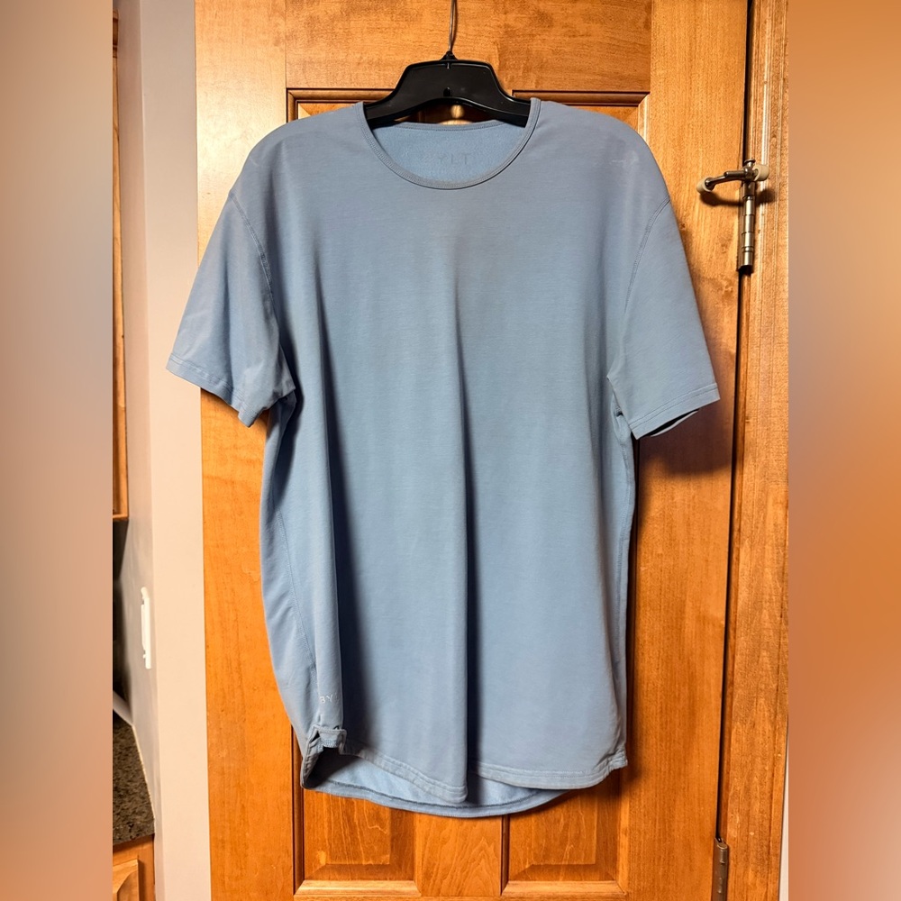 Bylt lux drop cut t-shirt large pacific blue